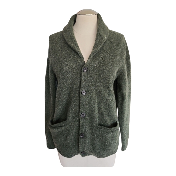 Goodthreads 100% Lambswool Cardigan Sweater Green M - Picture 1 of 8